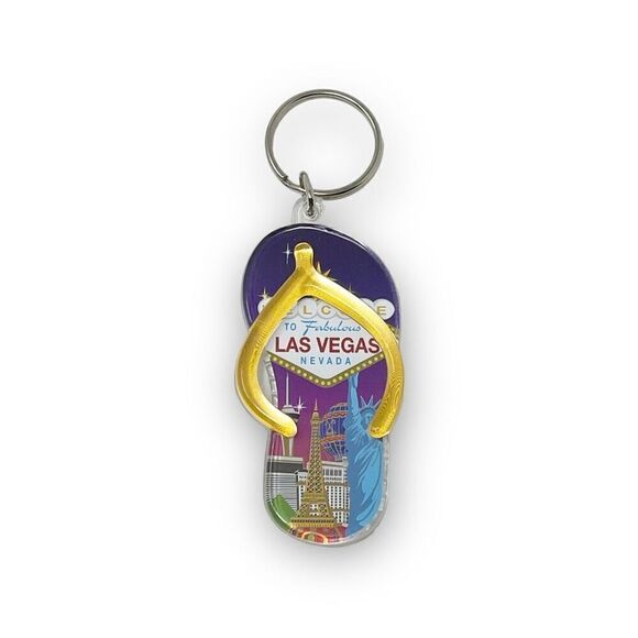 Las Vegas Nevada Acrylic Flip Flop Keychain - Picture 1 of 5